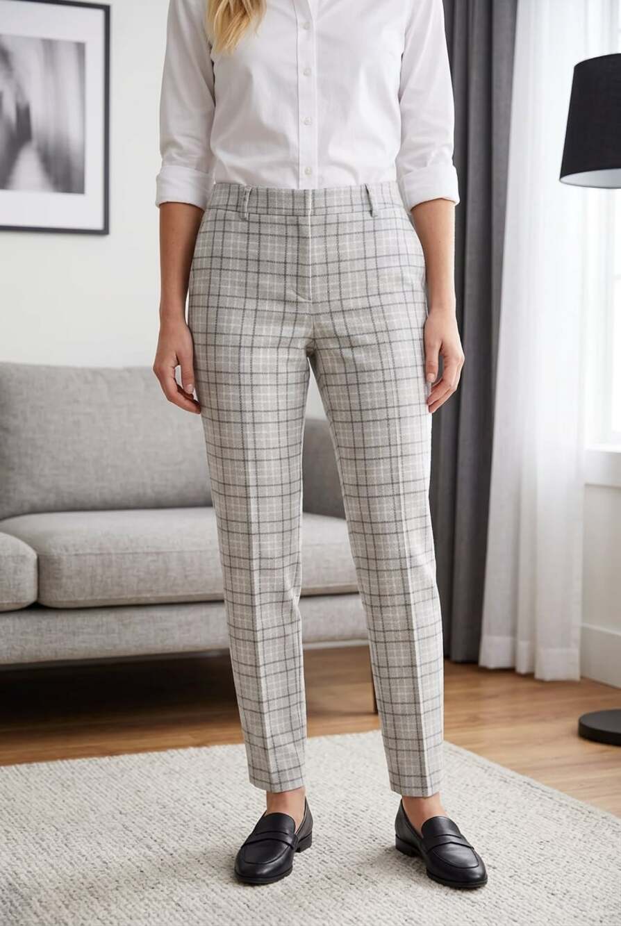 Ann Taylor The Ankle Curvy Fit Mid Rise Plaid Ankle Pants